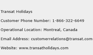 Transat Holidays Phone Number Customer Service