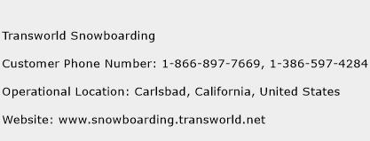 Transworld Snowboarding Phone Number Customer Service