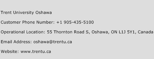 Trent University Oshawa Phone Number Customer Service