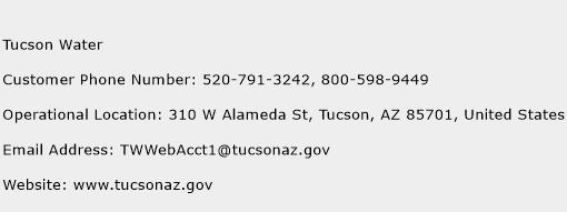 Tucson Water Phone Number Customer Service