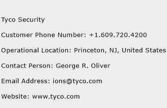 Tyco Security Phone Number Customer Service