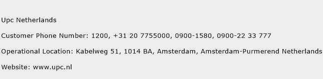 UPC Netherlands Phone Number Customer Service