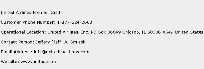 United Airlines Premier Gold Phone Number Customer Service