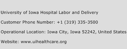 University of Iowa Hospital Labor and Delivery Phone Number Customer Service