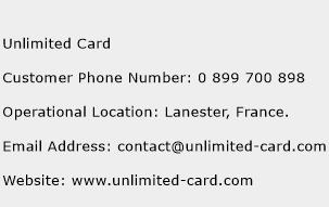 Unlimited Card Phone Number Customer Service