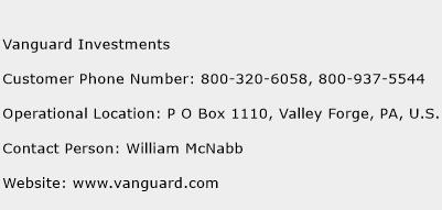 Vanguard Investments Phone Number Customer Service