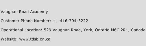 Vaughan Road Academy Phone Number Customer Service