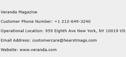 Veranda Magazine Phone Number Customer Service