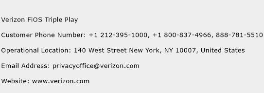 Verizon FiOS Triple Play Phone Number Customer Service