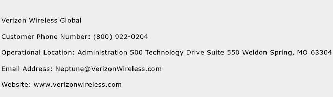 Verizon Wireless Global Phone Number Customer Service