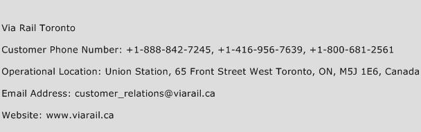 Via Rail Toronto Phone Number Customer Service