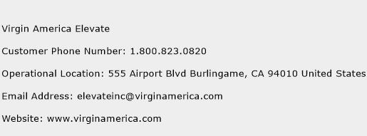 Virgin America Elevate Phone Number Customer Service