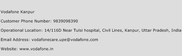 Vodafone Kanpur Phone Number Customer Service