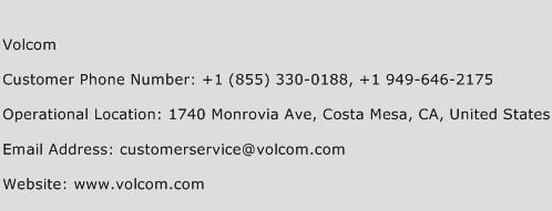 Volcom Phone Number Customer Service