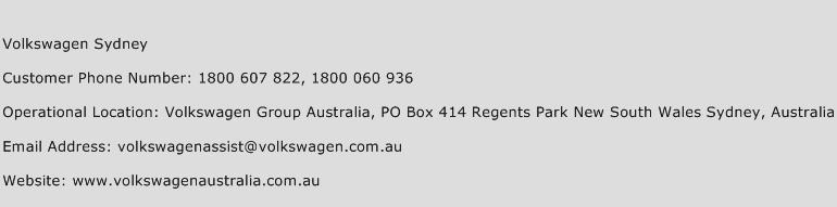 Volkswagen Sydney Phone Number Customer Service