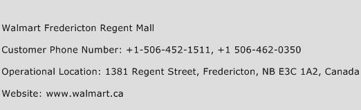 Walmart Fredericton Regent Mall Phone Number Customer Service