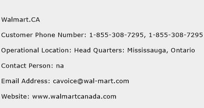 Walmart.CA Phone Number Customer Service