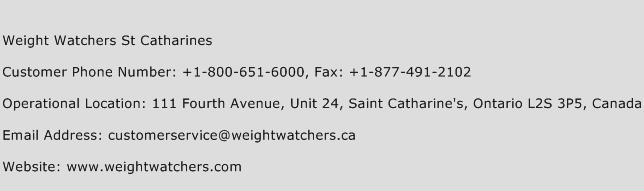 Weight Watchers St Catharines Phone Number Customer Service