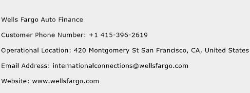 Wells Fargo Auto Finance Phone Number Customer Service