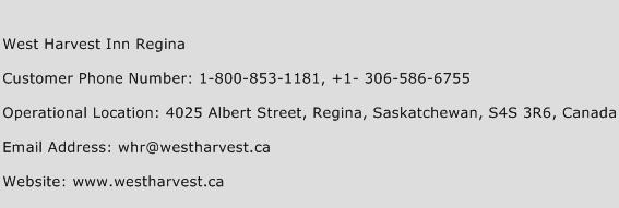 West Harvest Inn Regina Phone Number Customer Service