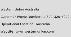 Western Union Australia Phone Number Customer Service