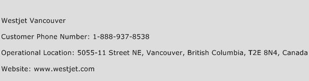 Westjet Vancouver Phone Number Customer Service