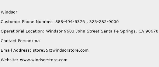 Windsor Phone Number Customer Service