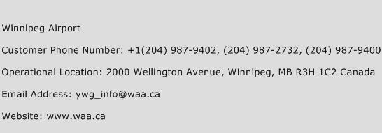 Winnipeg Airport Phone Number Customer Service