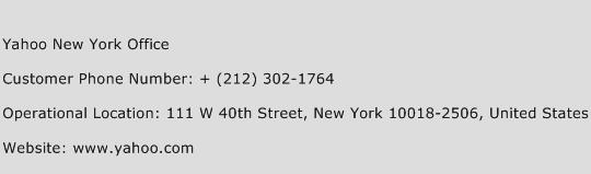 Yahoo New York Office Phone Number Customer Service