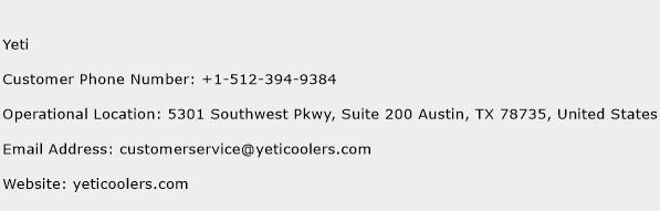 Yeti Phone Number Customer Service